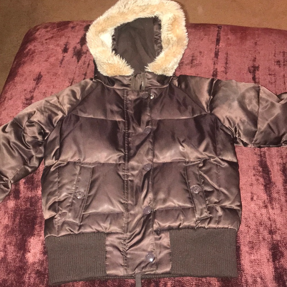 Old navy brown fur jacket